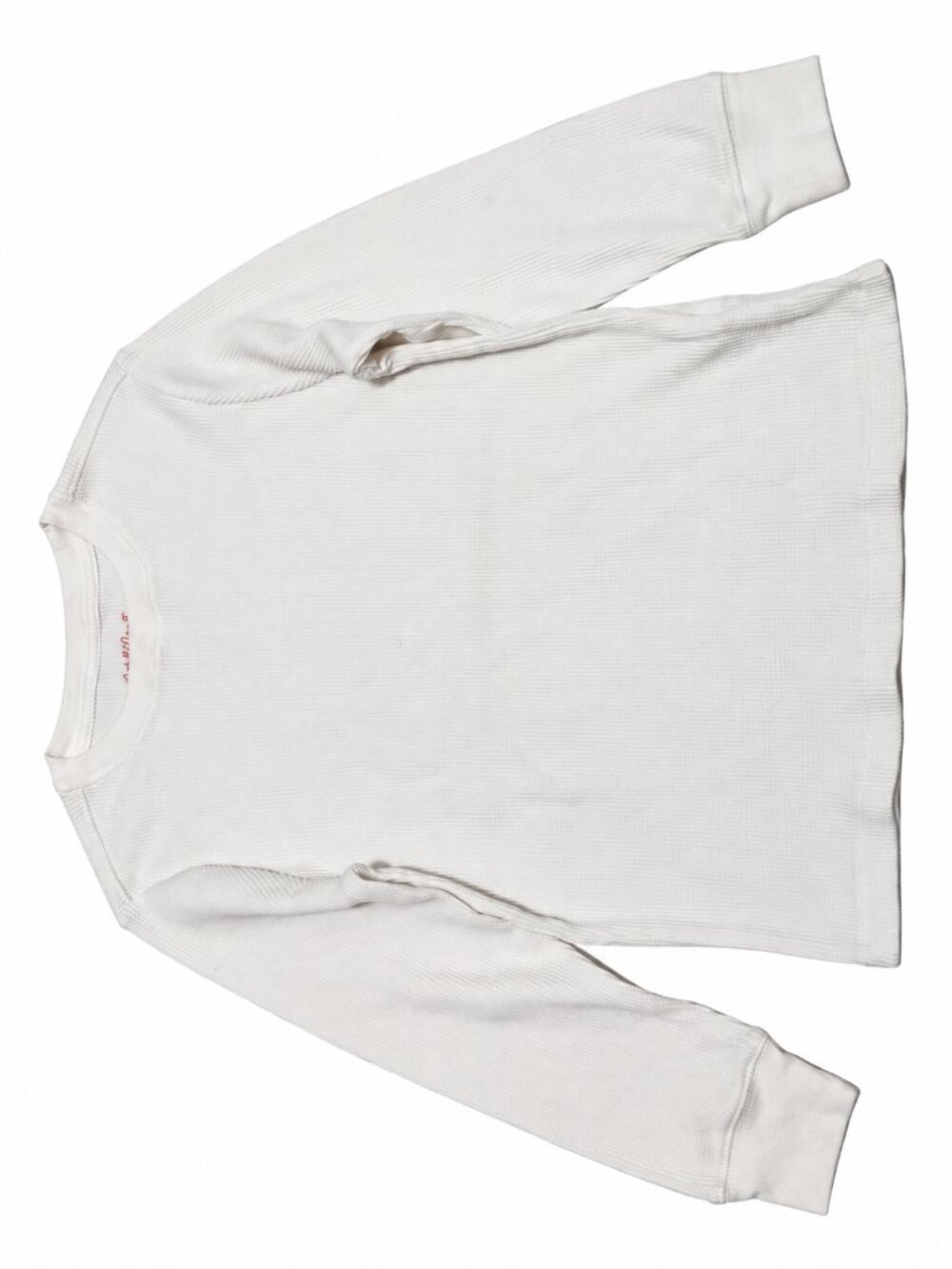Cat & Jack Girls White Waffle Knit Thermal Long Sleeve Shirt XS 4/5